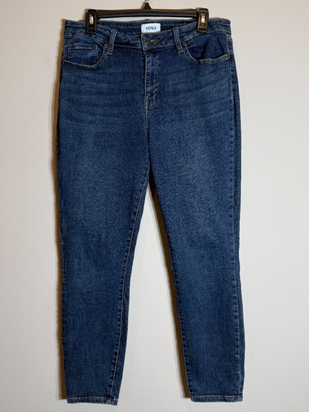Pistola Ankle Slim Denim Jeans Women's 31 Medium Wash Minimalist Skinny Mid-Rise - Picture 4 of 12